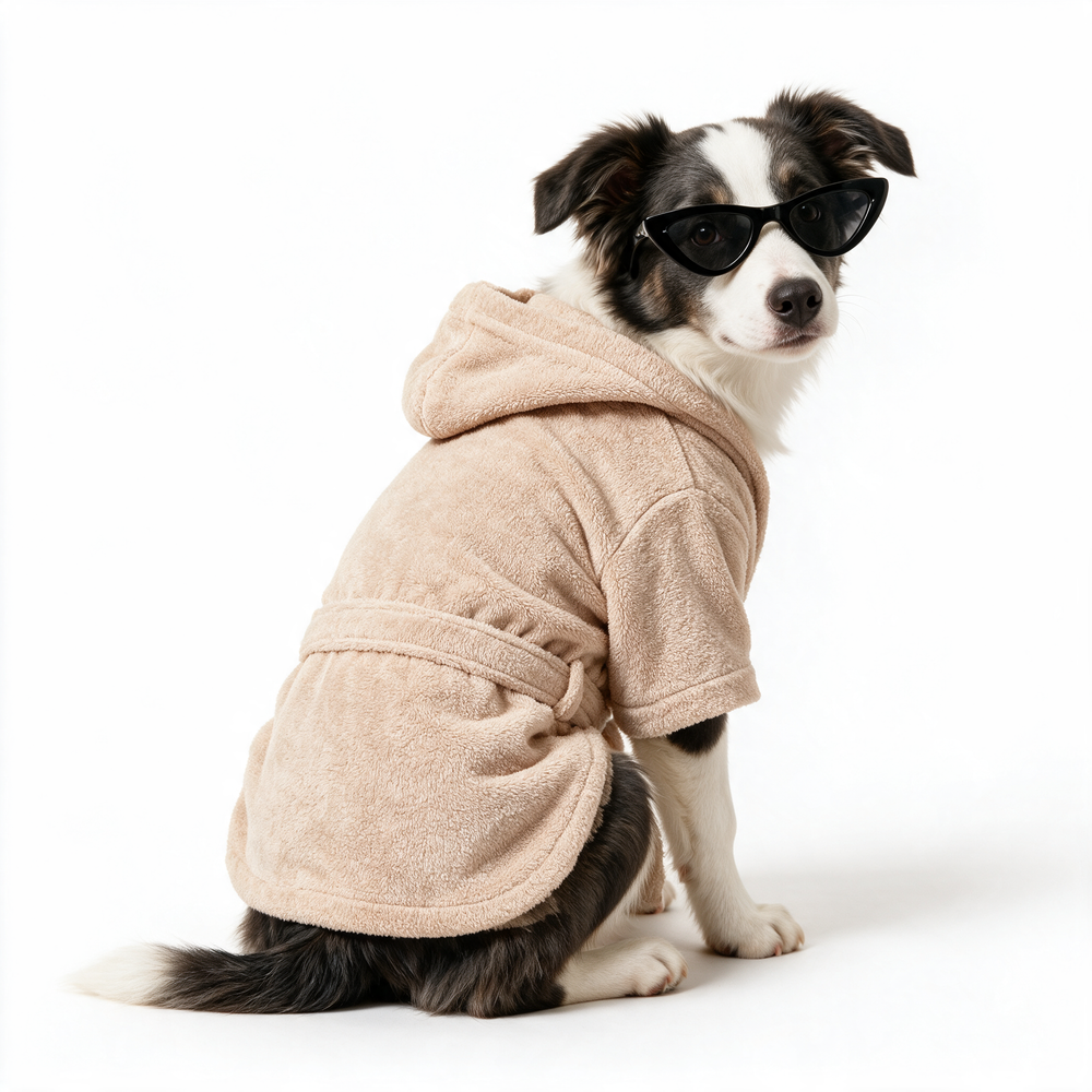 Bata de Baño KOVA para perro color Beige