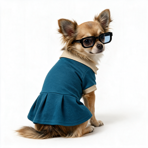 Vestido Polo Oxford — Azul
