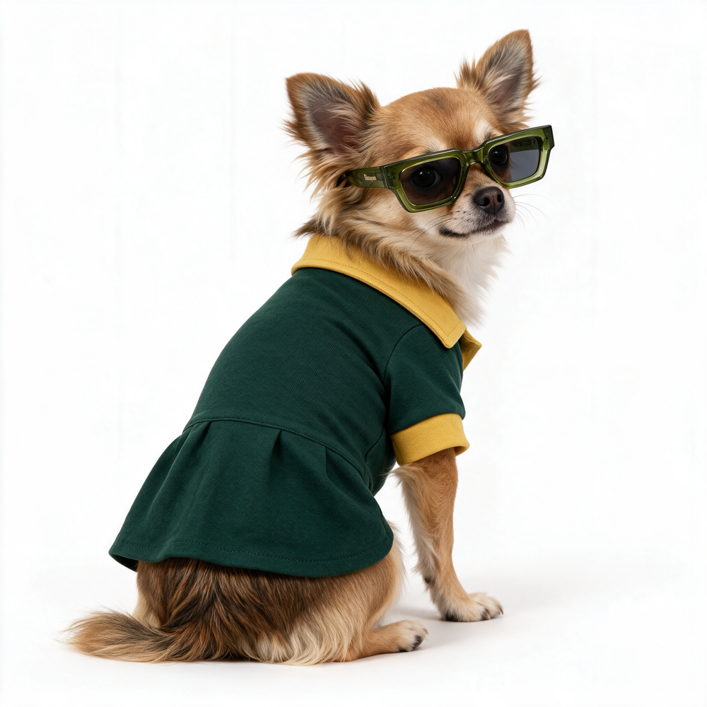 Vestido Polo Oxford KOVA para perro color Verde