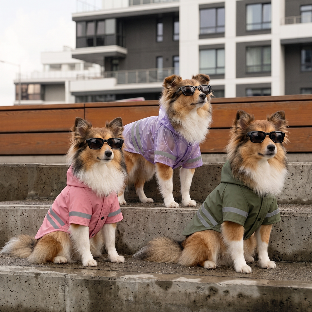 Impermeable KOVA para perro — Verde, Rosa y Morado juntos